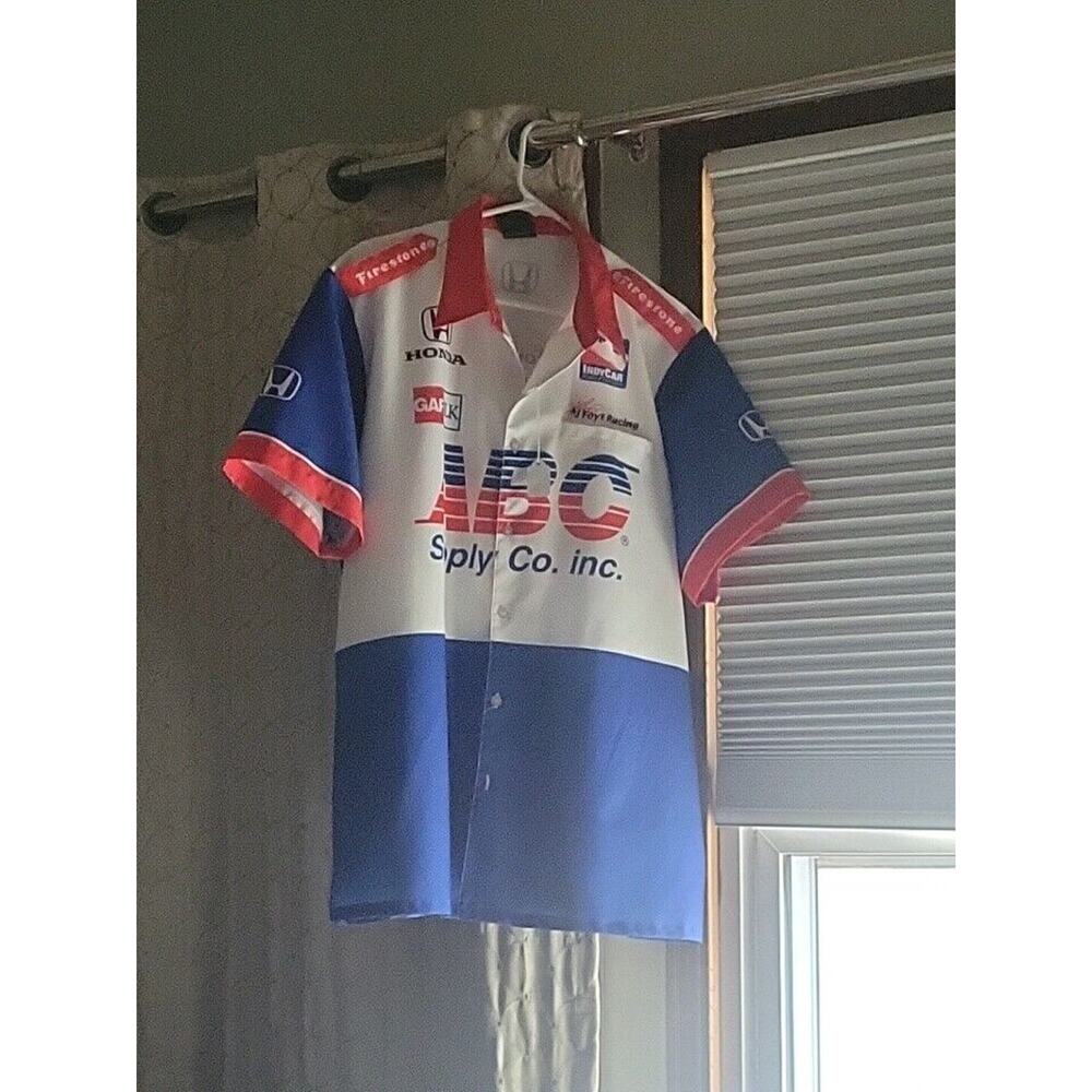 Rare Vicci Collection ABC supply company shirt indy car Size Large Honda Aj Foy